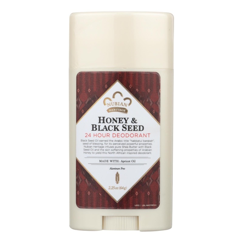 Nubian Heritage All-Natural 24-Hour Deodorant: Long-Lasting Protection with Honey & Black Seed - 2.25 Oz