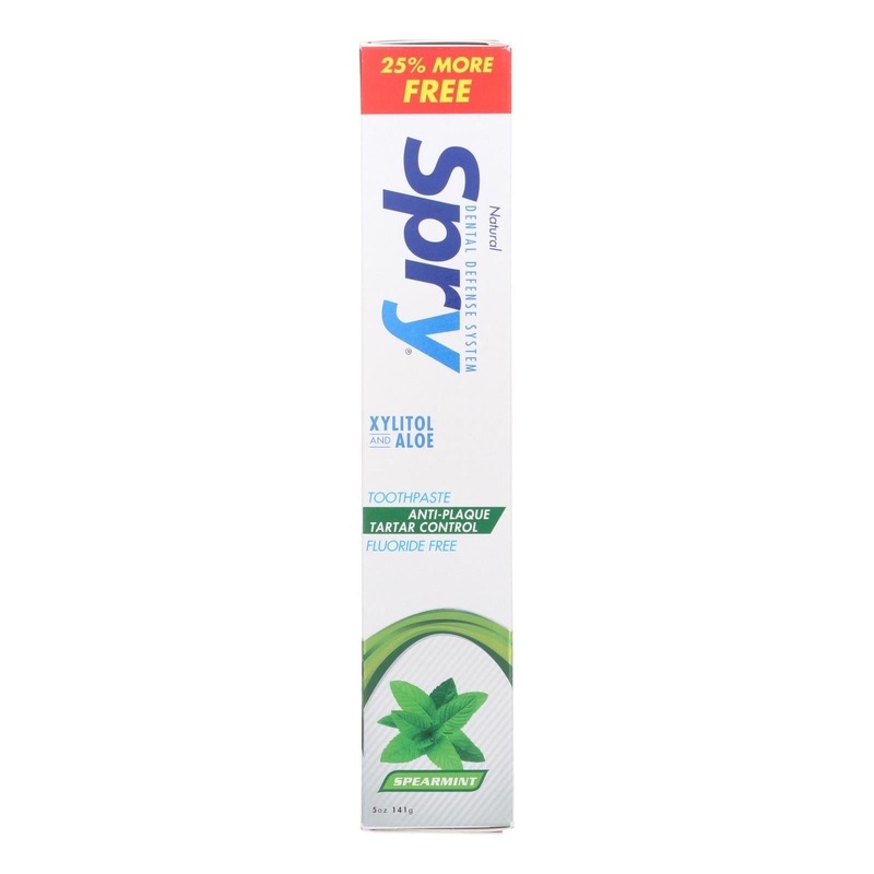 Spry Xylitol Enhanced Spearmint Toothpaste, 5 Oz.