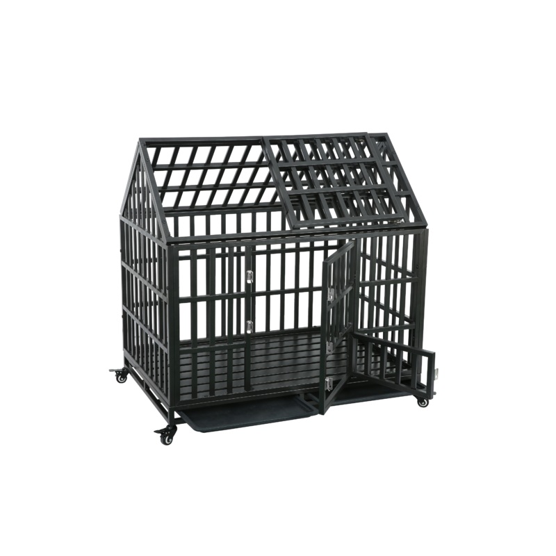 Heavy Duty Dog Cage pet Crate with Roof