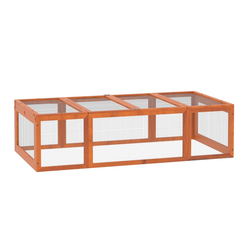 Large Wooden Rabbit Hutch Bunny Hutch Small Animal Habitat Enclosure Outdoor Run and Lockable Doors, Natural