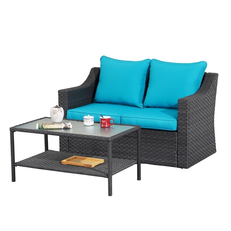 Coffee Table Twin Double Rattan Furniture Set Dark Grey Couch Gray Sofa Modern Couches For Living Room