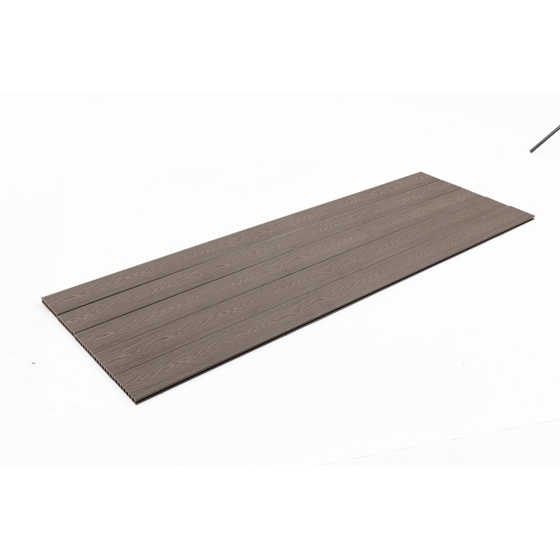 Embossing Composite Decking Boards, Wood Plastic composite Decorative Floor, Brown. 86.61 inches(L)x 5.83 inches(W)x 0.91 inches(T), five-piece set, Brown