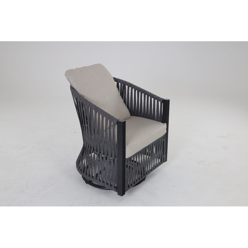 Rattan Chairs Rocking Swivel Chair Outdoor Set with Side Table and Cushions, Patio Conversation Furniture Set 2 Piece for Outside Porch Deck Balcony Garden Backyard
