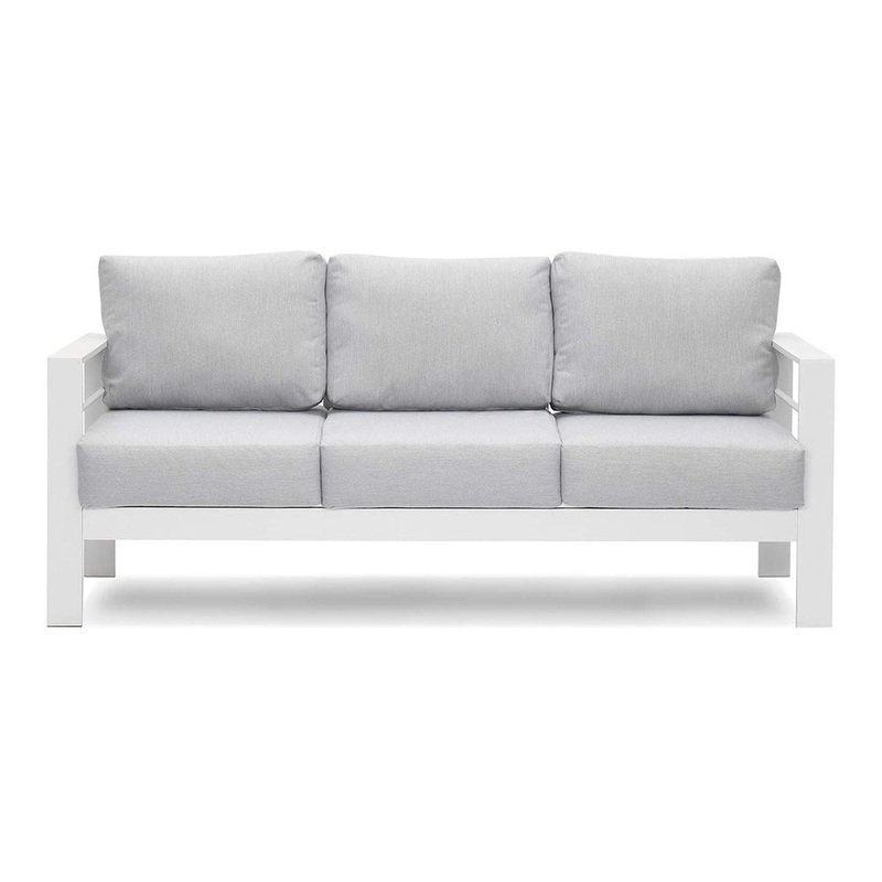 White Aluminum Comfortable Triple 3 Seater Sofa Lounge Couch Furniture For Lounge