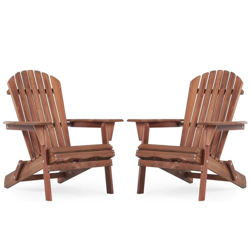 Wooden Outdoor Folding Adirondack Chair Set of 2 Wood Lounge Patio Chair for Garden,Garden, Lawn, Backyard, Deck, Pool Side, Fire Pit,Half Assembled