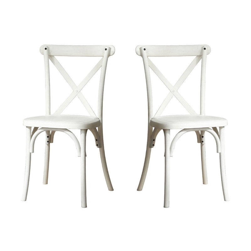 2-Pack Resin X-Back Chair, Dining Chair Furniture 2-Pack, Modern Farmhouse Cross Back Chair for Kitchen,Lime Wash