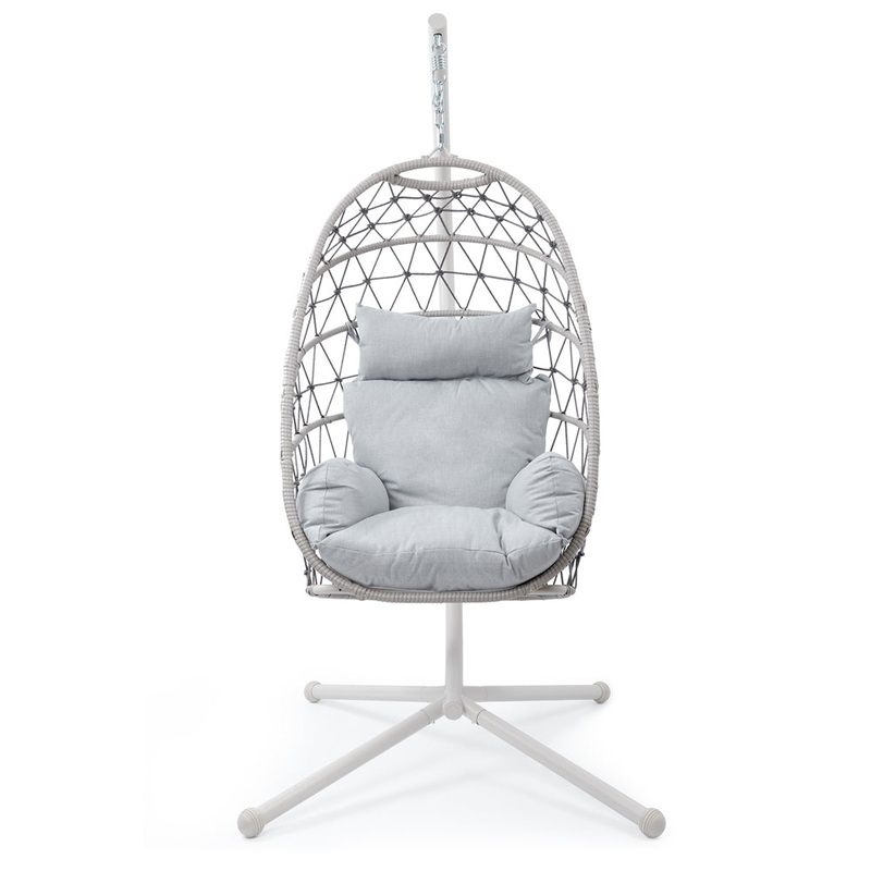comfortable hanging rope rattan egg white hammock patio swing chair outdoor indoor for adults backyard rocking
