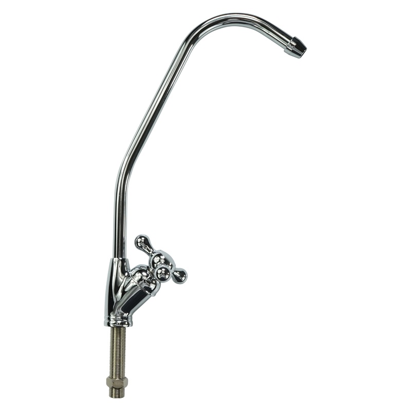 Chrome Faucet with 1/4" Tube (European Cross Handle)