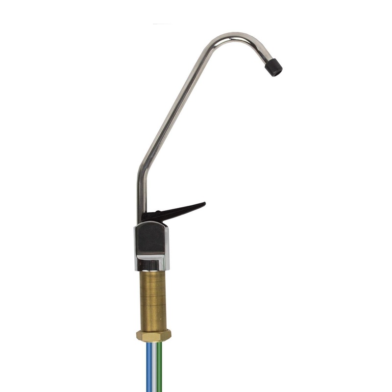 Chrome Faucet with 1/4" Tube (Standard Handle, 3-Way Tube))
