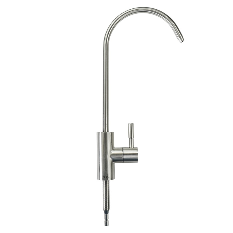Stainless Steel Faucet with 1/4" Tube (Modern Pull Down Handle)
