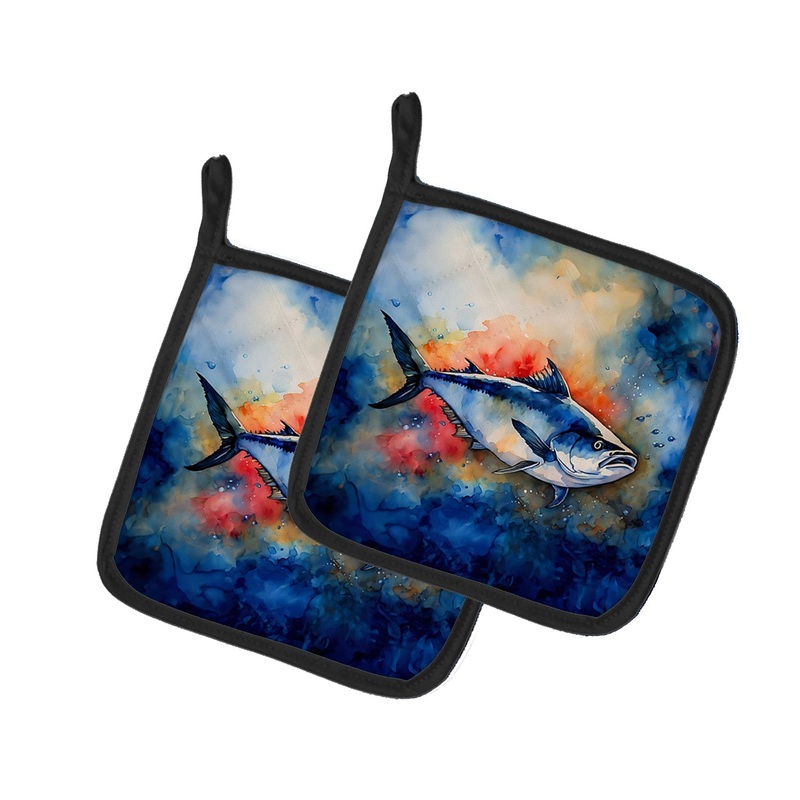 Bluefin Tuna Pot Holders - Set of 2 Decorative Kitchen Helpers | Made in the USA