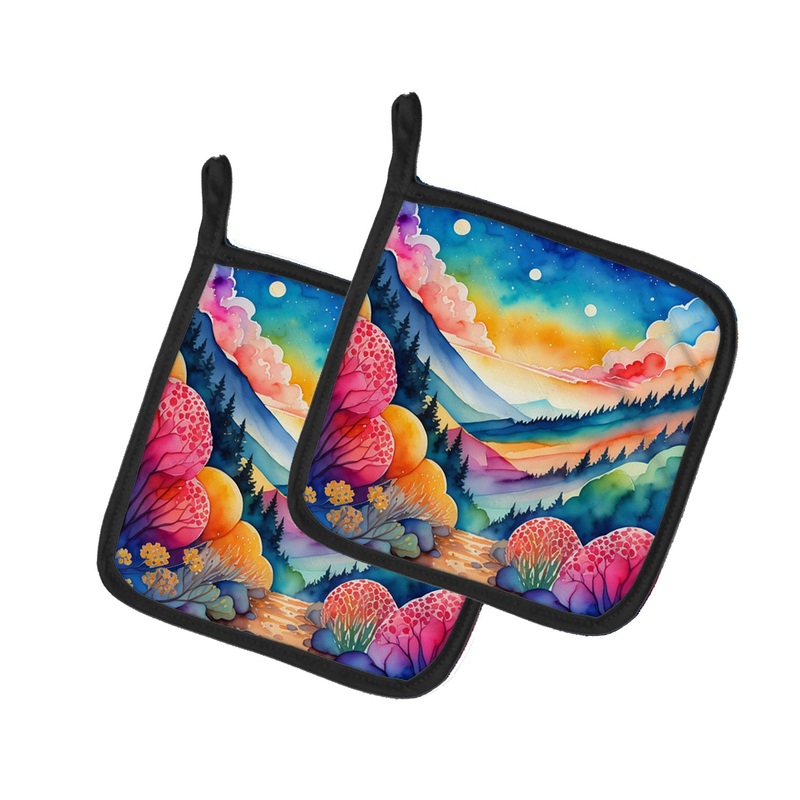 Colorful Brunia Pot Holders - Set of 2 Decorative Kitchen Helpers | Made in the USA