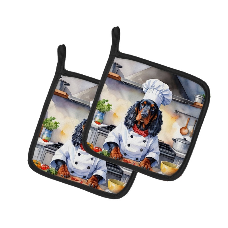 Gordon Setter The Chef Pot Holders - Set of 2 Decorative Kitchen Helpers | Made in the USA