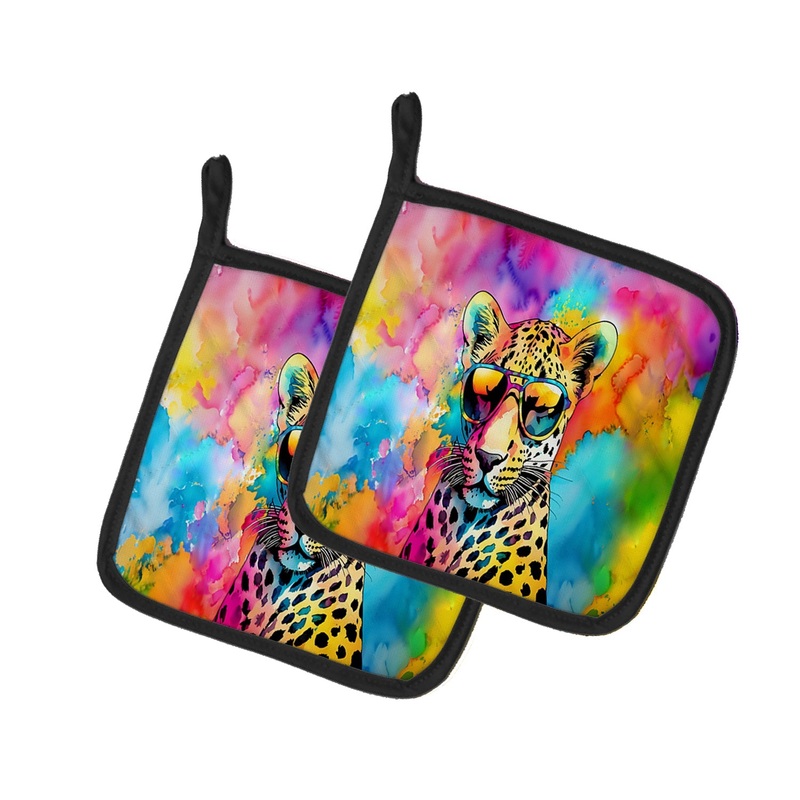 Hippie Animal Leopard Pot Holders - Set of 2 Decorative Kitchen Helpers | Made in the USA