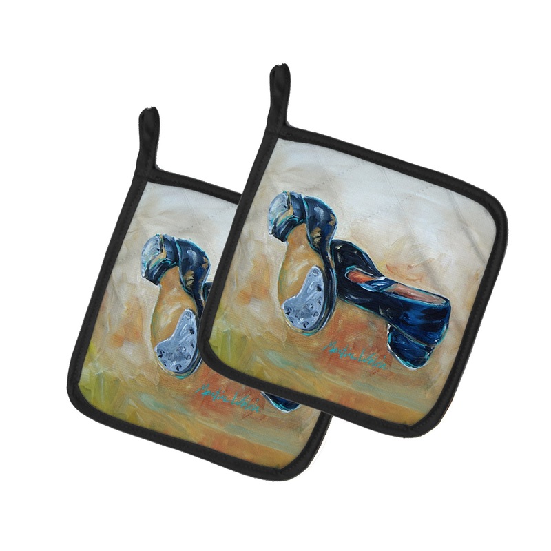 Tapped Out Shoes Pot Holders - Set of 2 Decorative Kitchen Helpers | Made in the USA