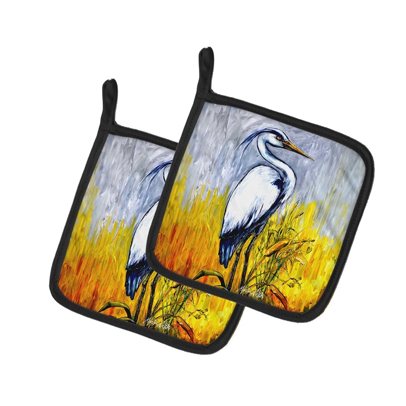 Cattin Around Heron Pot Holders - Set of 2 Decorative Kitchen Helpers | Made in the USA
