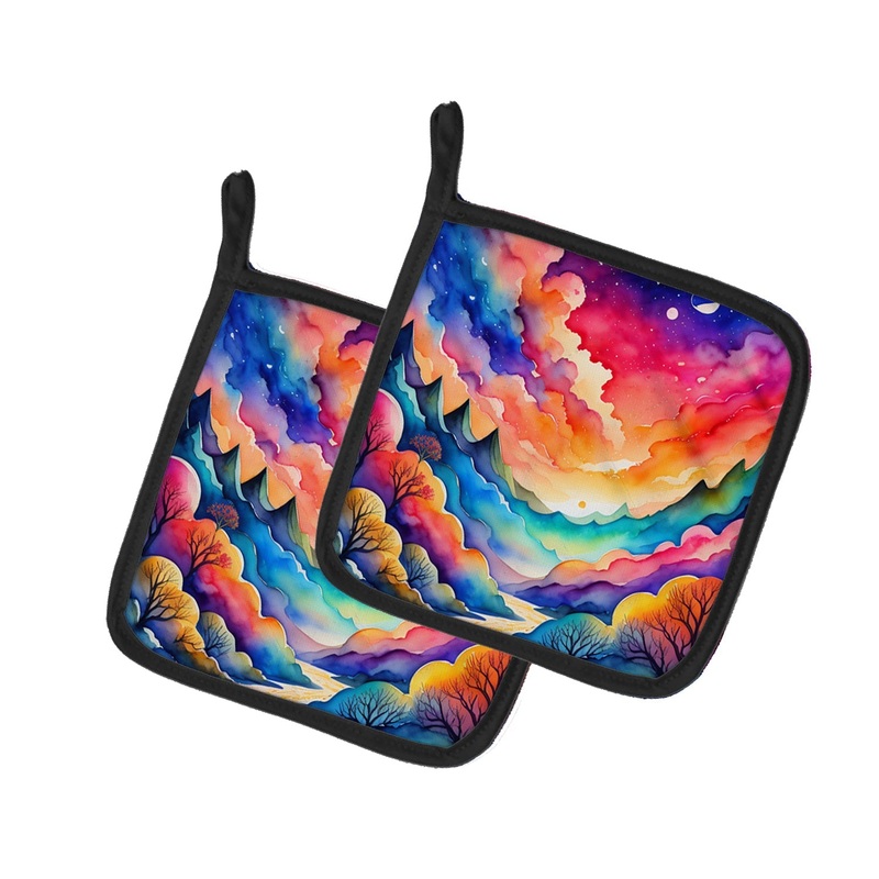 Colorful Amaranths Pot Holders - Set of 2 Decorative Kitchen Helpers | Made in the USA