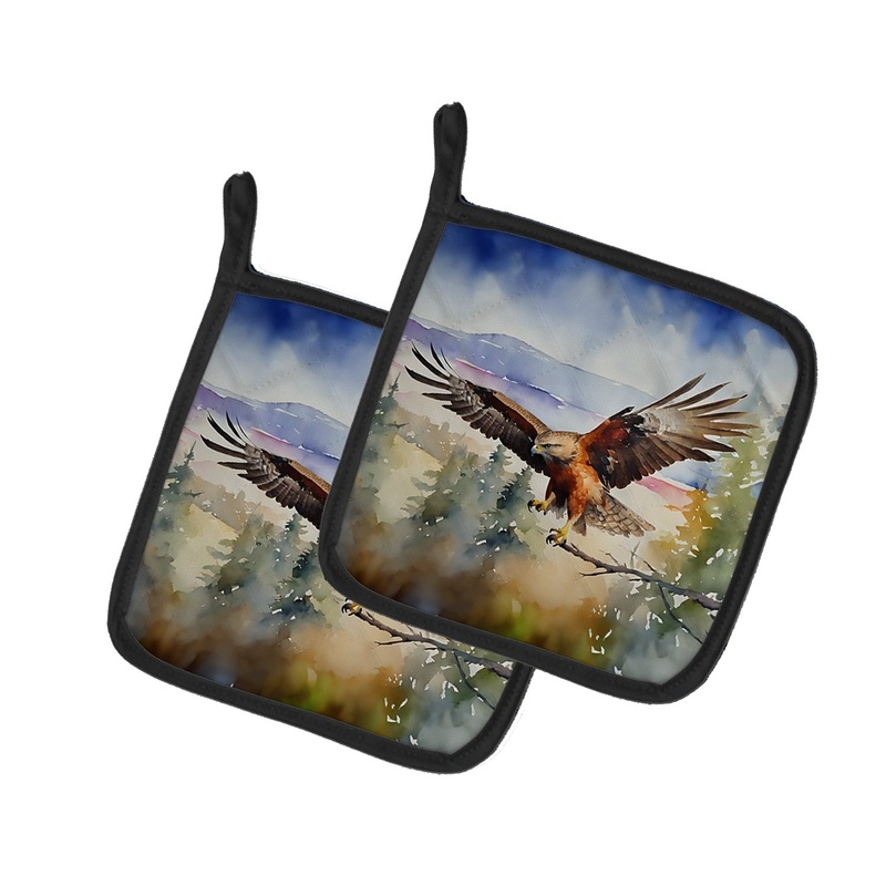 Hawk Pot Holders - Set of 2 Decorative Kitchen Helpers | Made in the USA