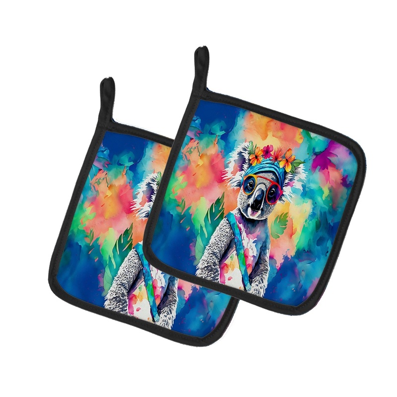 Hippie Animal Koala Pot Holders - Set of 2 Decorative Kitchen Helpers | Made in the USA