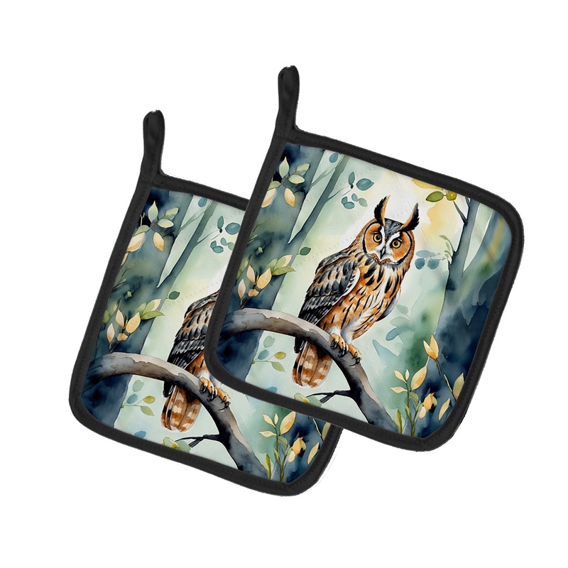 LongEared Owl Pot Holders - Set of 2 Decorative Kitchen Helpers | Made in the USA