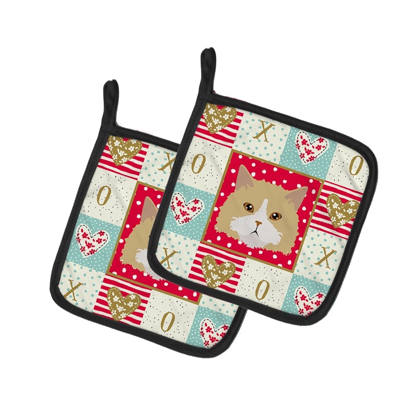 Oregon Rex Cat Love Pot Holders - Set of 2 - Heat-Resistant Kitchen Essentials CK5140PTHD