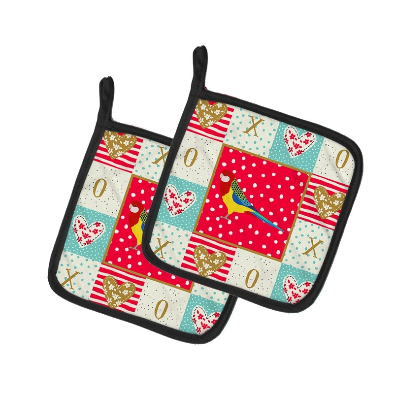 Rosella Love Pot Holders - Set of 2 - Heat-Resistant Kitchen Essentials CK5526PTHD