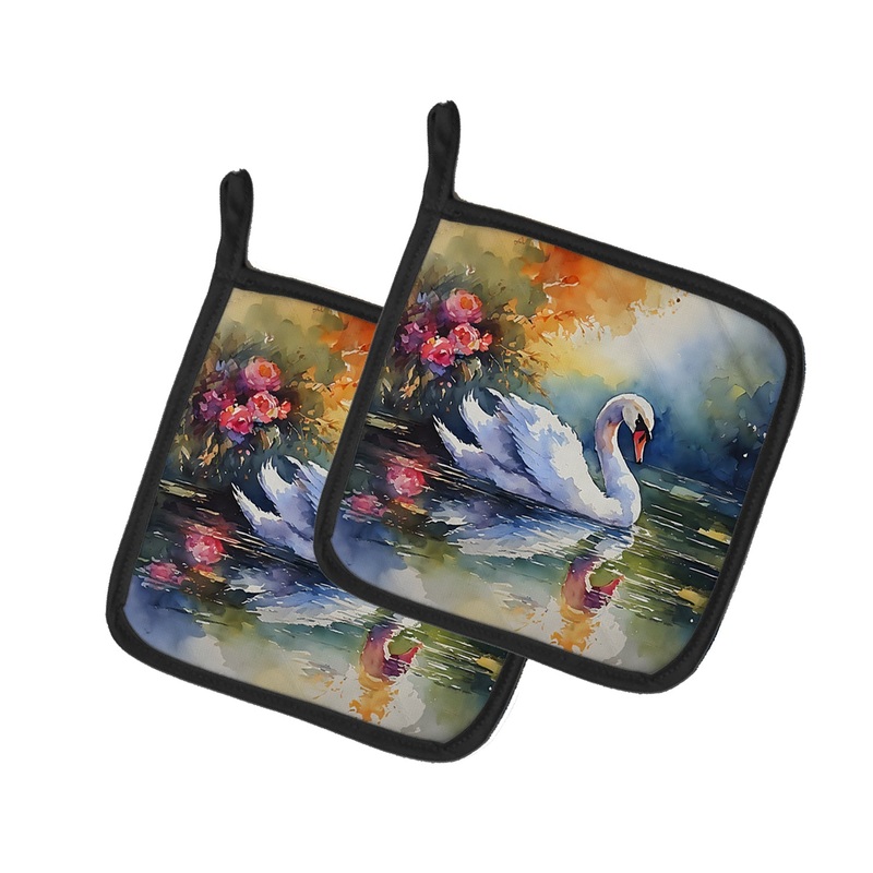 Swan Pot Holders - Set of 2 Decorative Kitchen Helpers | Made in the USA