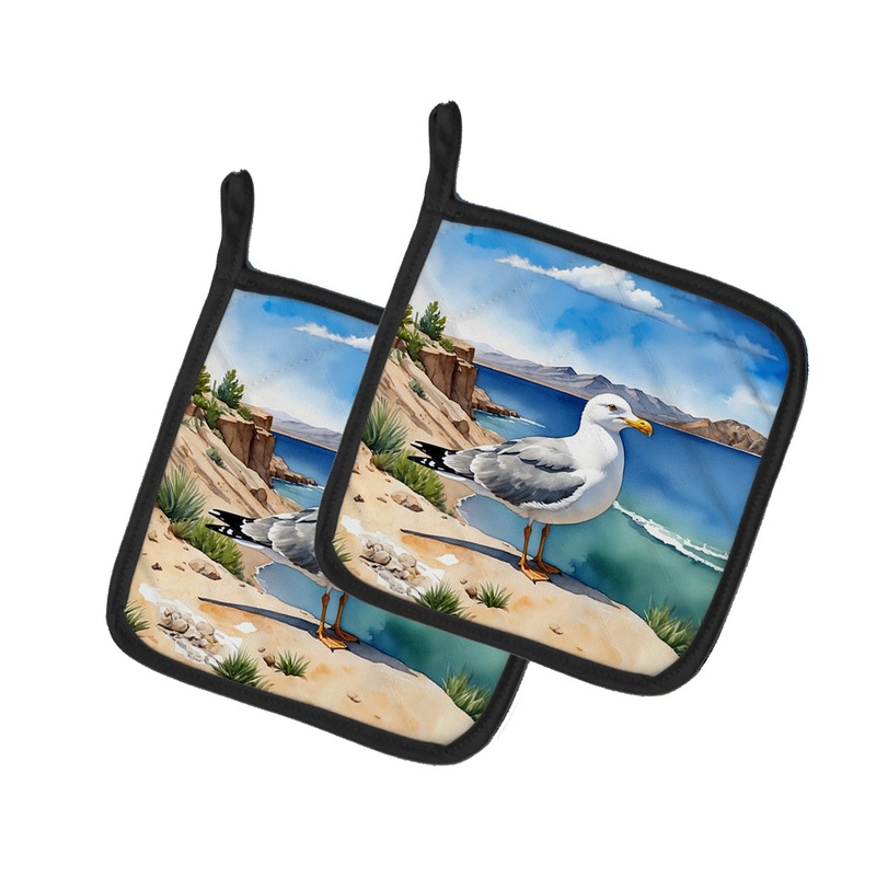 Utah California Gull Pot Holders - Set of 2 Decorative Kitchen Helpers | Made in the USA