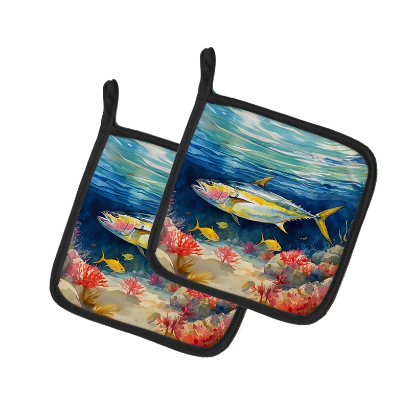 Yellowfin Tuna Pot Holders - Set of 2 Decorative Kitchen Helpers | Made in the USA