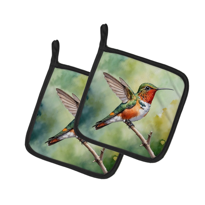 Allens Hummingbird Pot Holders - Set of 2 Decorative Kitchen Helpers | Made in the USA