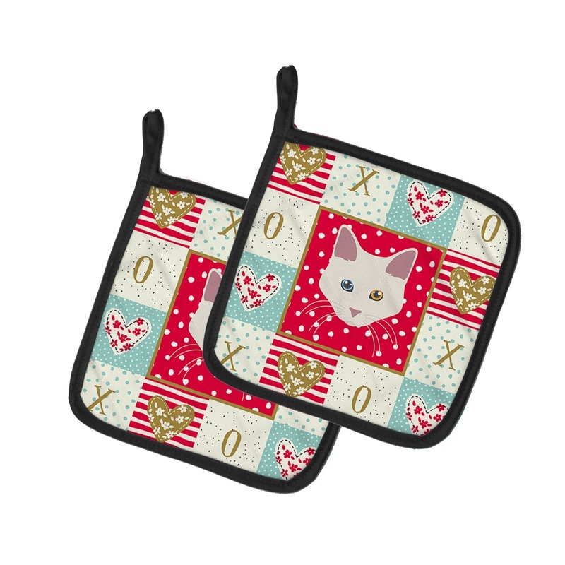 Aphrodite Giant Cat Love Pot Holders - Set of 2 - Heat-Resistant Kitchen Essentials CK5084PTHD