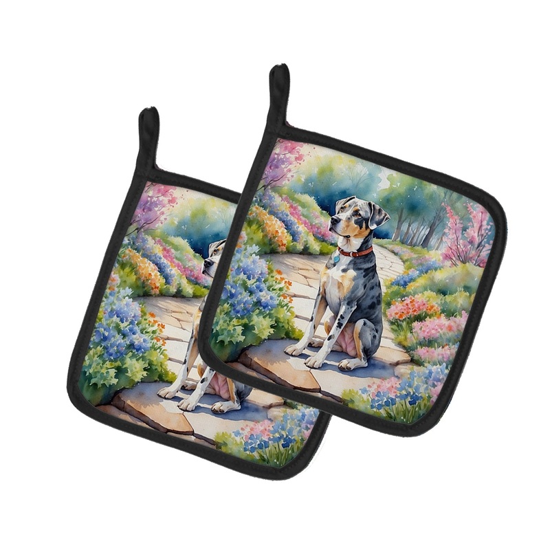Catahoula Spring Path Pot Holders - Set of 2 Decorative Kitchen Helpers | Made in the USA