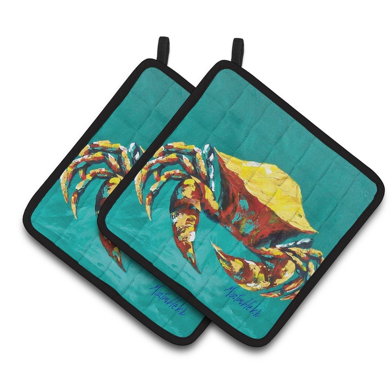 Crab Tunnel Pot Holders - Set of 2 Decorative Kitchen Helpers | Made in the USA MW1322PTHD