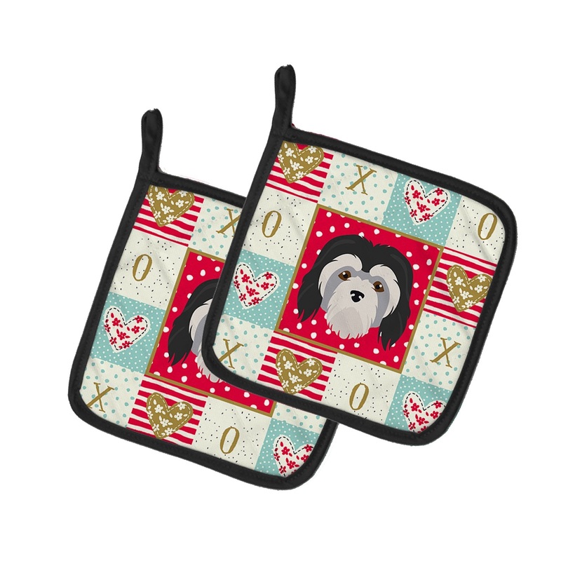Lowchen Little Lion Dog Love Pot Holders - Set of 2 - Heat-Resistant Kitchen Essentials CK5216PTHD