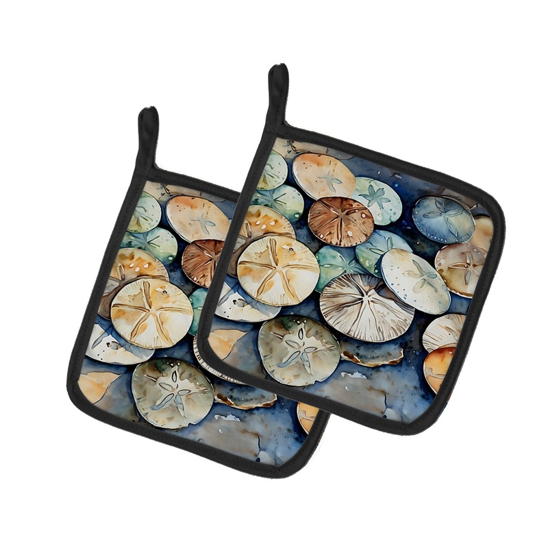 Sand Dollars Pot Holders - Set of 2 Decorative Kitchen Helpers | Made in the USA