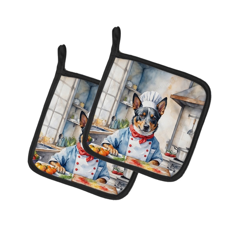 Australian Cattle Dog The Chef Pot Holders - Set of 2 Decorative Kitchen Helpers | Made in the USA