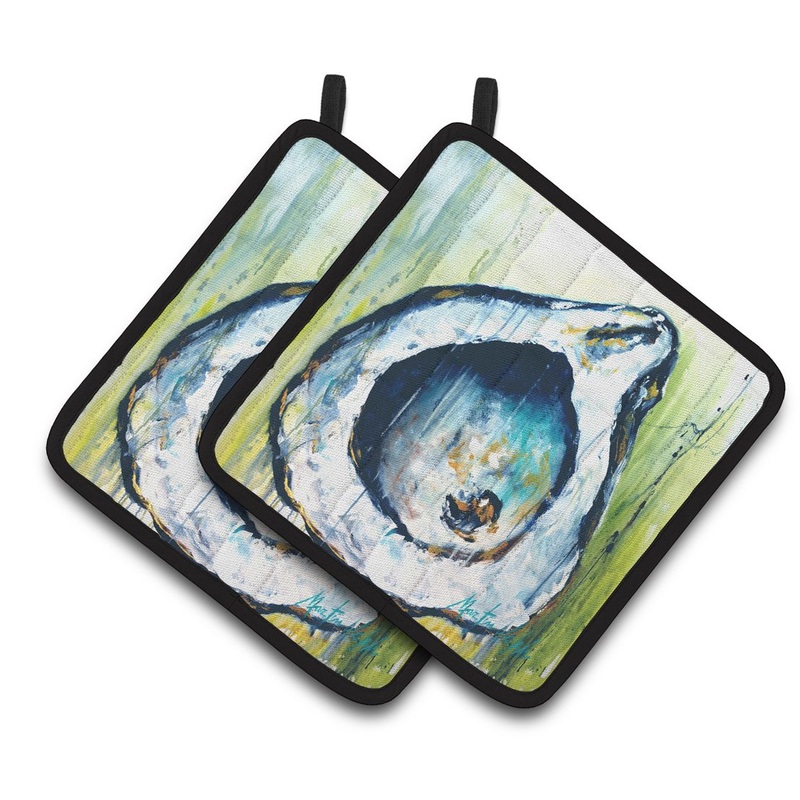 Blue Rock Oyster Pot Holders - Set of 2 Decorative Kitchen Helpers | Made in the USA MW1308PTHD