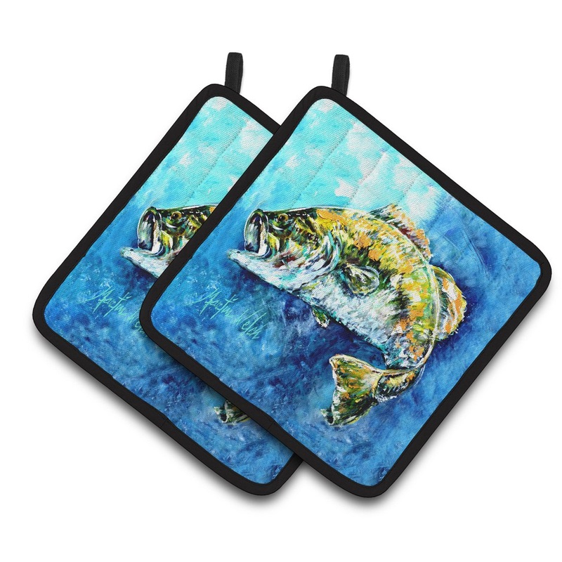 Bobby Bass Pot Holders - Set of 2 Decorative Kitchen Helpers | Made in the USA MW1310PTHD