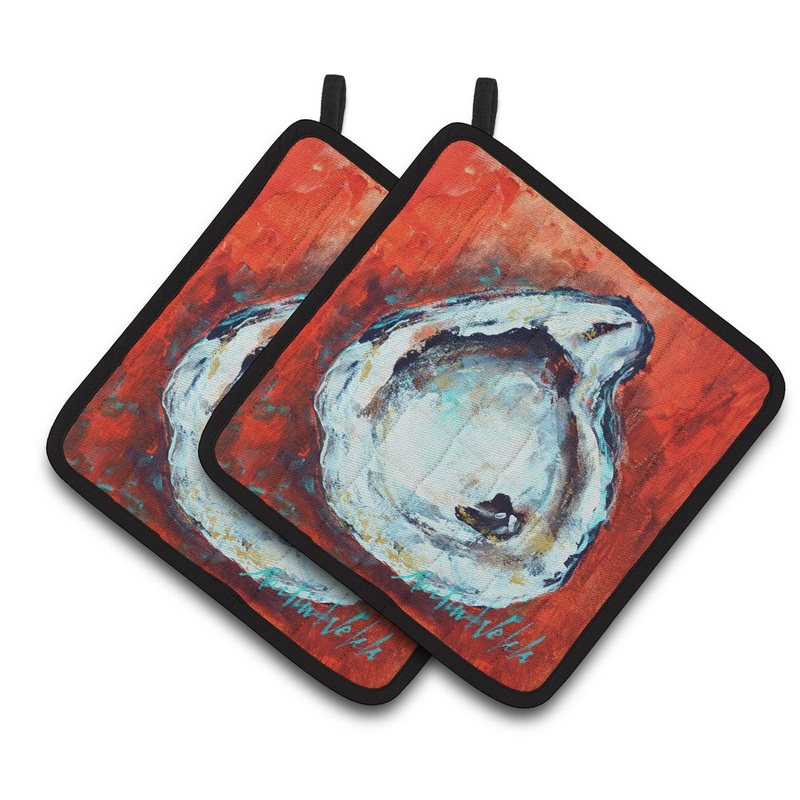 Char Broiled Oyster Pot Holders - Set of 2 Decorative Kitchen Helpers | Made in the USA MW1321PTHD