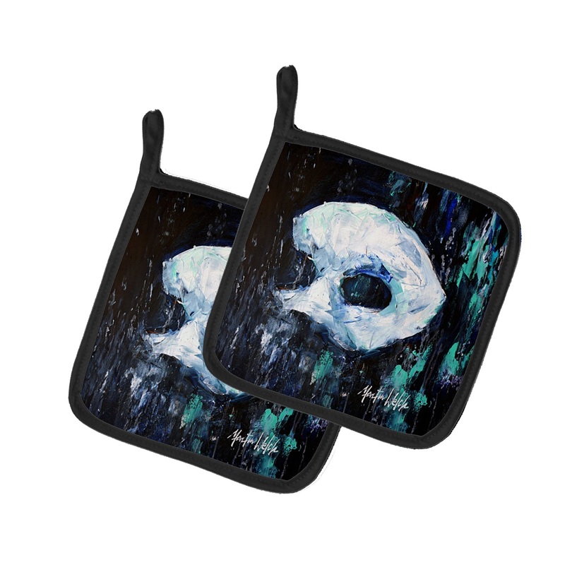 Cryptic Mask Pot Holders - Set of 2 Decorative Kitchen Helpers | Made in the USA