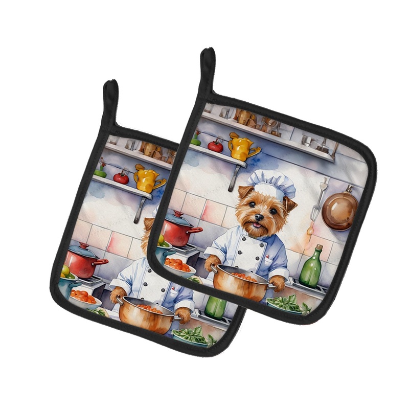 Norfolk Terrier The Chef Pot Holders - Set of 2 Decorative Kitchen Helpers | Made in the USA