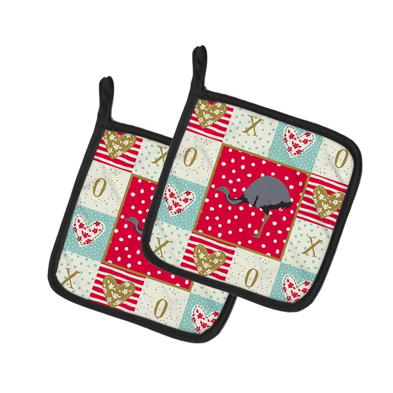 Rhea Love Pot Holders - Set of 2 - Heat-Resistant Kitchen Essentials CK5350PTHD