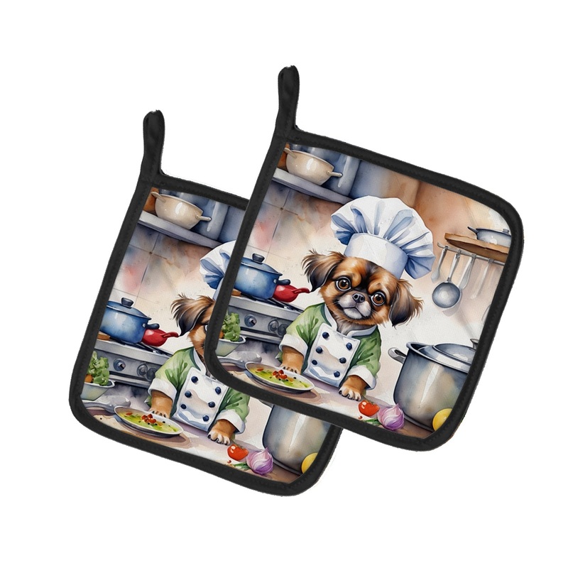 Tibetan Spaniel The Chef Pot Holders - Set of 2 Decorative Kitchen Helpers | Made in the USA