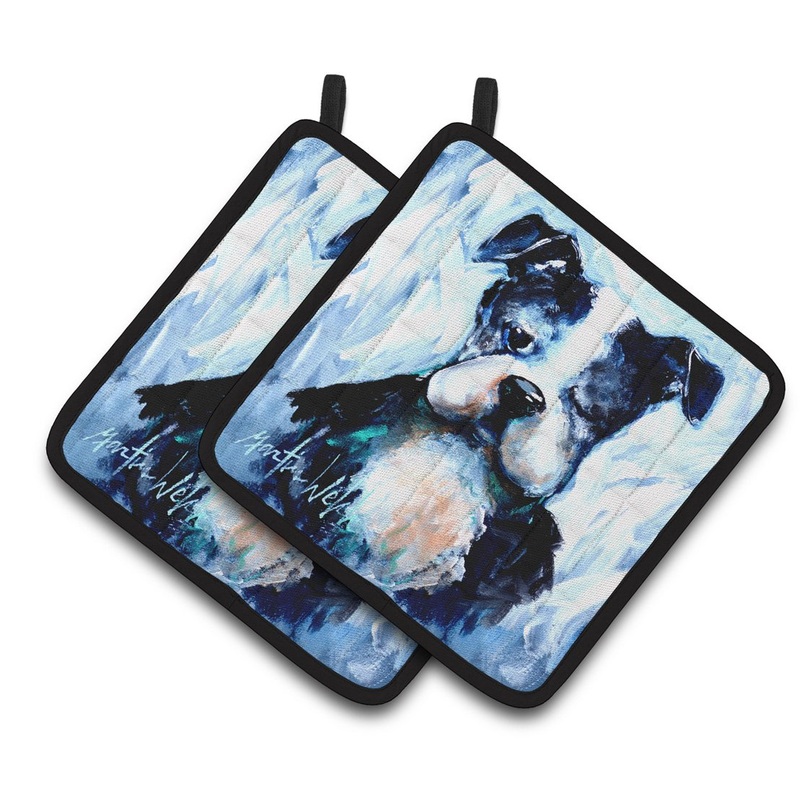 Boston Terrier Boston Tuff Pot Holders - Set of 2 Decorative Kitchen Helpers | Made in the USA MW1311PTHD