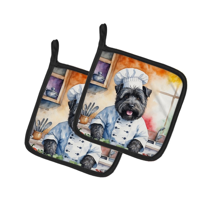Bouvier des Flandres The Chef Pot Holders - Set of 2 Decorative Kitchen Helpers | Made in the USA
