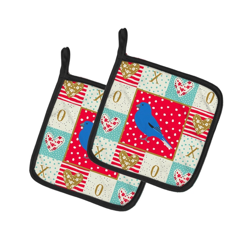 Bunting Love Pot Holders - Set of 2 - Heat-Resistant Kitchen Essentials CK5510PTHD