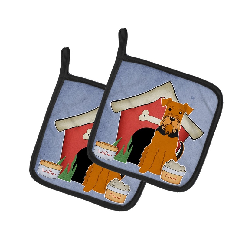 Dog House Collection Airedale Pot Holders - Set of 2 - Heat-Resistant Kitchen Essentials