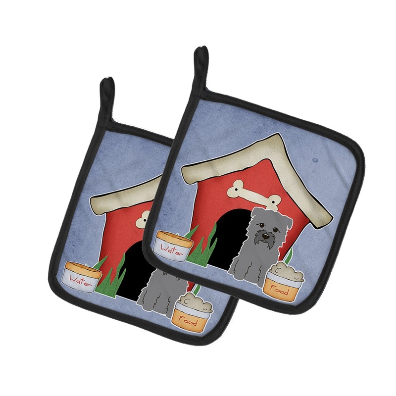 Dog House Collection Glen of Imal Grey Pot Holders - Set of 2 - Heat-Resistant Kitchen Essentials