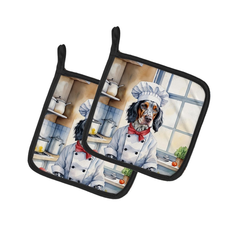 English Setter The Chef Pot Holders - Set of 2 Decorative Kitchen Helpers | Made in the USA