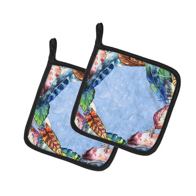 Feathers Pot Holders - Set of 2 - Heat-Resistant Kitchen Essentials